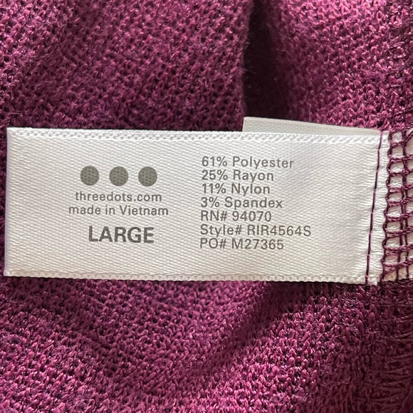 Three Dots Purple Mock Neck Midi Dress NWT Size Large - Picture 6 of 8